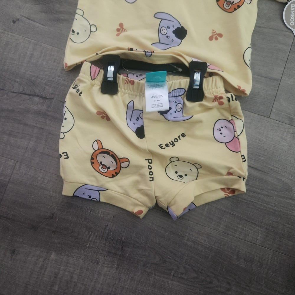 Disney Baby Winnie the Pooh Bamboo Viscose 2pc Set Yellow Tigger Eeyore 3/6 M - Picture 8 of 11
